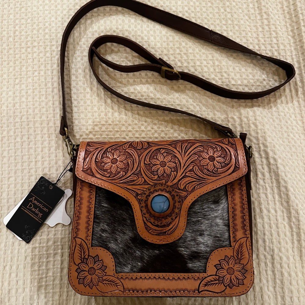 American Darling Leather & Cowhide Crossbody Bag